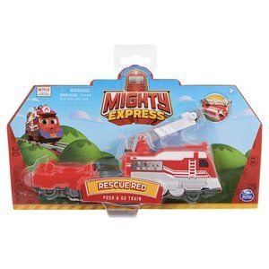Mighty Express Push & Go Rescue Red Train with Cargo Car - New!